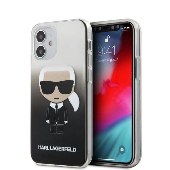 Karl Lagerfeld Iconik Gradient - Etui iPhone 12 Mini (czarny) Karl Lagerfeld