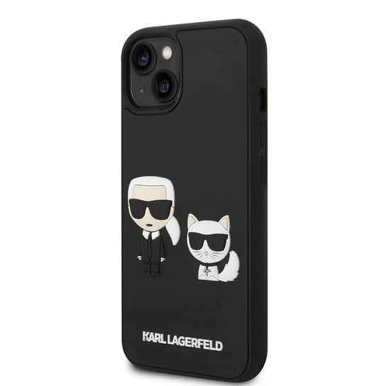 Karl Lagerfeld Ikonik 3D Karl & Choupette - Etui iPhone 14 (czarny) Karl Lagerfeld