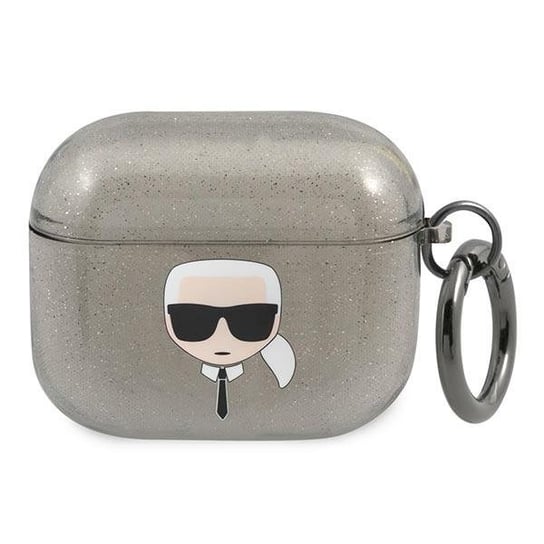 Karl Lagerfeld KLA3UKHGK AirPods 3 cover czarny/black Glitter Karl`s Head Karl Lagerfeld