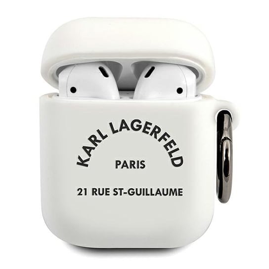 Karl Lagerfeld KLACA2SILRSGWH AirPods cover biały/white Silicone RSG Karl Lagerfeld