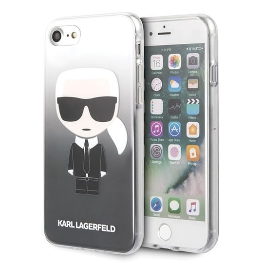 Karl Lagerfeld KLHCI8TRDFKBK, iPhone 7, 8, SE 2020, czarny Gradient Ikonik Karl Karl Lagerfeld