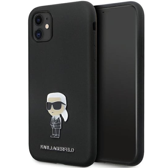 Karl Lagerfeld Klhcn61Smhknpk Iphone 11 / Xr 6.1" Czarny/Black Silicone Ikonik Metal Pin Karl Lagerfeld