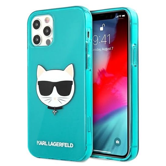 Karl Lagerfeld KLHCP12LCHTRB iPhone 12 Pro Max 6,7" niebieski/blue hardcase Glitter Choupette Fluo Karl Lagerfeld