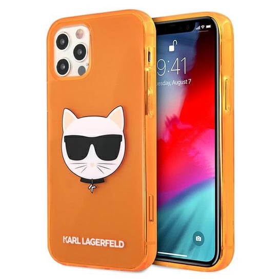 Karl Lagerfeld KLHCP12LCHTRO iPhone 12 Pro Max 6,7" pomarańczowy/orange hardcase Glitter Choupette Fluo Karl Lagerfeld