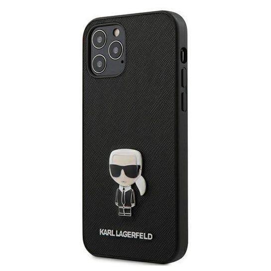 Karl Lagerfeld KLHCP12LIKMSBK iPhone 12 Pro Max 6,7" czarny/black hardcase Saffiano Ikonik Metal Karl Lagerfeld
