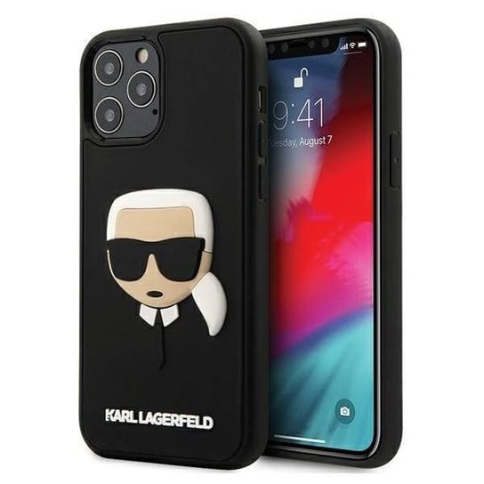Karl Lagerfeld KLHCP12LKH3DBK iPhone 12 Pro Max 6,7" czarny/black hardcase 3D Rubber Karl`s Head Karl Lagerfeld