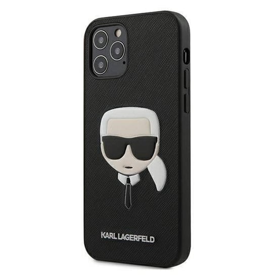 Karl Lagerfeld KLHCP12LSAKHBK iPhone 12 Pro Max 6,7" czarny/black hardcase Saffiano Ikonik Karl`s Head Karl Lagerfeld