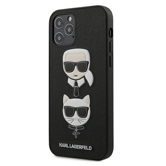 Karl Lagerfeld KLHCP12MSAKICKCBK iPhone 12/12 Pro 6,1" czarny/black hardcase Saffiano Ikonik Karl&Choupette Head Karl Lagerfeld