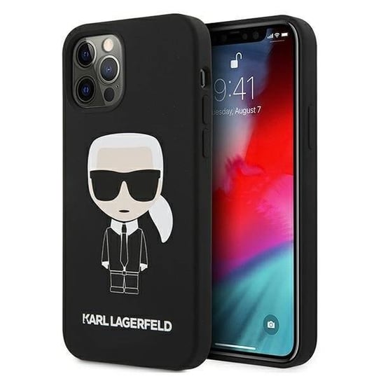 Karl Lagerfeld KLHCP12MSLFKBK iPhone 12/ 12 Pro 6,1" hardcase czarny/black Silicone Iconic Karl Lagerfeld
