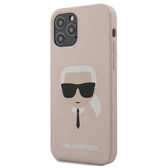 Karl Lagerfeld KLHCP12MSLKHLP iPhone 12/12 Pro 6,1" jasnoróżowy/light pink hardcase Silicone Karl`s Head Karl Lagerfeld