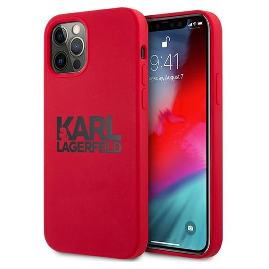 Karl Lagerfeld KLHCP12MSLKLRE iPhone 12/12 Pro 6,1" Silicone Stack Logo czerwony/red Karl Lagerfeld