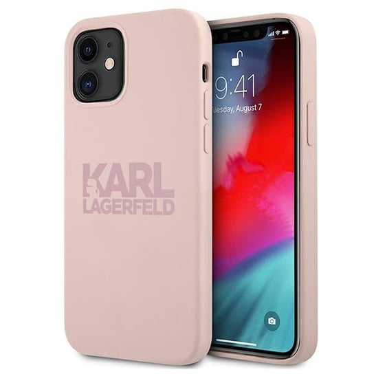 Karl Lagerfeld KLHCP12SSTKLTLP iPhone 12 mini 5,4" Silicone Stack Logo różowy/pink Karl Lagerfeld
