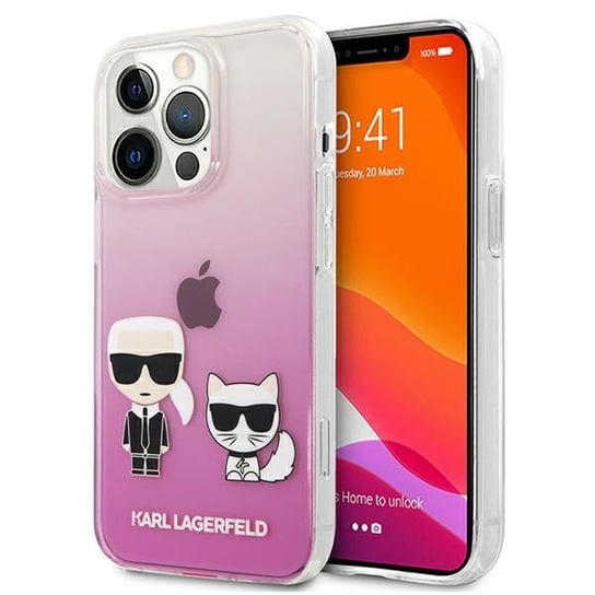 Karl Lagerfeld KLHCP13LCKTRP iPhone 13 Pro / 13 6,1" hardcase różowy/pink Karl & Choupette Karl Lagerfeld