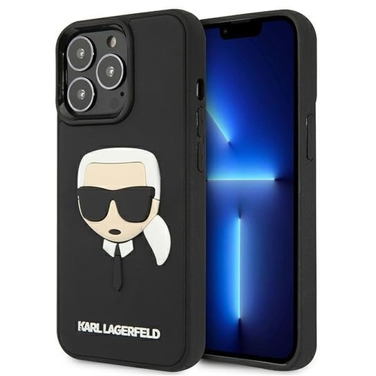 Karl Lagerfeld KLHCP13LKH3DBK iPhone 13 Pro / 13 6,1" czarny/black hardcase 3D Rubber Karl`s Head Karl Lagerfeld