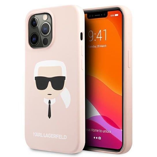 Karl Lagerfeld KLHCP13LSLKHLP iPhone 13 Pro / 13 6,1" jasnoróżowy/light pink hardcase Silicone Karl`s Head Karl Lagerfeld