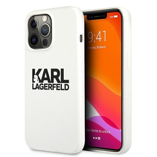 Karl Lagerfeld KLHCP13LSLKLWH iPhone 13 Pro / 13 6,1" Silicone Stack Logo biały/white Karl Lagerfeld