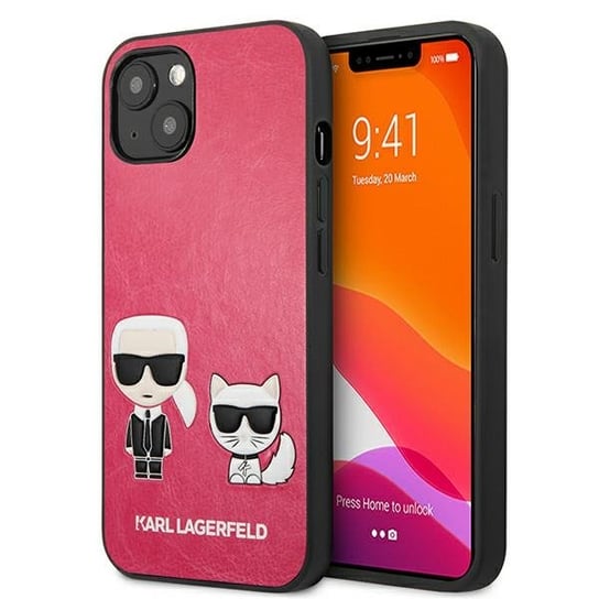 Karl Lagerfeld KLHCP13MPCUSKCP iPhone 13 6,1" fuksja/fushia hardcase Ikonik Karl & Choupette Karl Lagerfeld