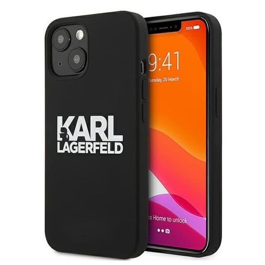 Karl Lagerfeld KLHCP13MSLKLRBK iPhone 13 6,1" Silicone Stack Logo czarny/black Karl Lagerfeld