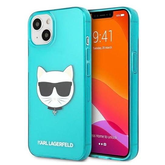 Karl Lagerfeld KLHCP13SCHTRB iPhone 13 mini 5,4" niebieski/blue hardcase Glitter Choupette Fluo Karl Lagerfeld