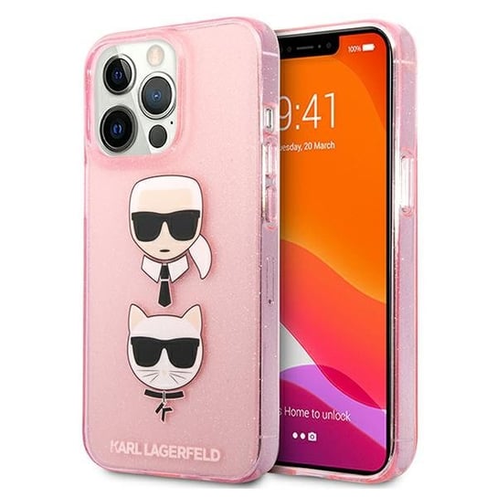 Karl Lagerfeld KLHCP13XKCTUGLP iPhone 13 Pro Max 6,7" różowy/pink hardcase Glitter Karl`s & Choupette Karl Lagerfeld