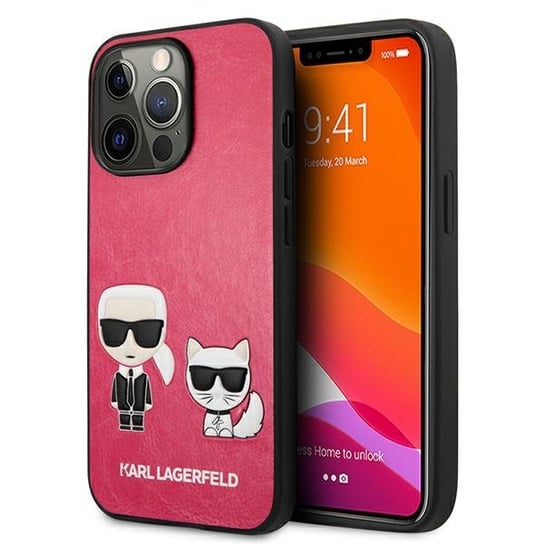 Karl Lagerfeld KLHCP13XPCUSKCP iPhone 13 Pro Max 6,7" fuksja/fushia hardcase Ikonik Karl & Choupette Karl Lagerfeld