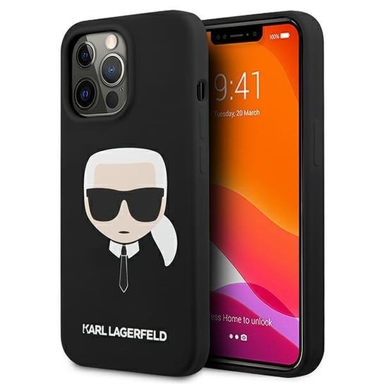 Karl Lagerfeld KLHCP13XSLKHBK iPhone 13 Pro Max 6,7" czarny/black hardcase Silicone Karl`s Head Karl Lagerfeld