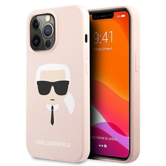 Karl Lagerfeld KLHCP13XSLKHLP iPhone 13 Pro Max 6,7" jasnoróżowy/light pink hardcase Silicone Karl`s Head Karl Lagerfeld