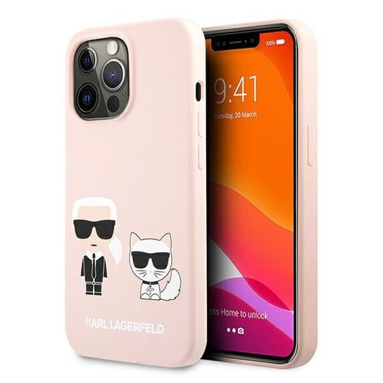 Karl Lagerfeld KLHCP13XSSKCI iPhone 13 Pro Max 6,7" hardcase jasno różowy/light pink Silicone Karl & Choupette Karl Lagerfeld