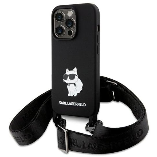 Karl Lagerfeld Klhcp15Lscbscnk Iphone 15 Pro 6.1" Hardcase Czarny/Black Crossbody Silicone Choupette Karl Lagerfeld