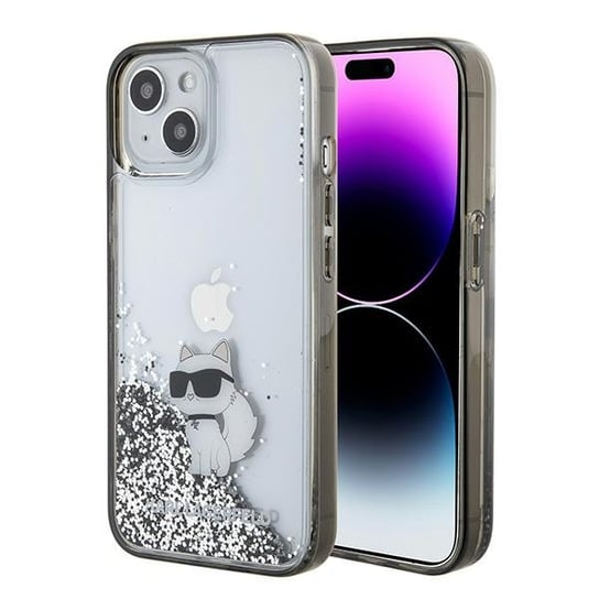 Karl Lagerfeld KLHCP15SLKCNSK etui obudowa do iPhone 15 6.1" transparent hardcase Liquid Glitter Choupette Karl Lagerfeld