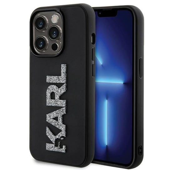 Karl Lagerfeld KLHCP15X3DMBKCK iPhone 15 Pro Max 6.7" czarny/black hardcase 3D Rubber Glitter Logo Karl Lagerfeld