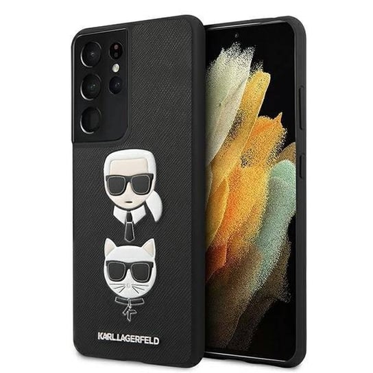 Karl Lagerfeld KLHCS21LSAKICKCBK S21 Ultra G998 czarny/black hardcase Saffiano Ikonik Karl&Choupette Head Karl Lagerfeld