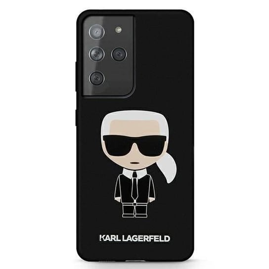 Karl Lagerfeld KLHCS21LSLFKBK S21 Ultra G998 hardcase czarny/black Silicone Iconic Karl Lagerfeld