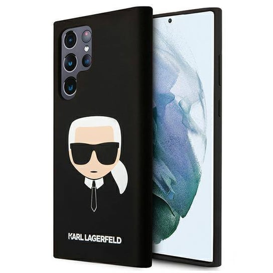 Karl Lagerfeld KLHCS22LSLKHBK S22 Ultra S908 czarny/black hardcase Silicone Karl`s Head Karl Lagerfeld