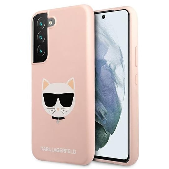 Karl Lagerfeld KLHCS22SSLCHPI S22 S901 hardcase  różowy/pink Silicone Choupette Head Karl Lagerfeld