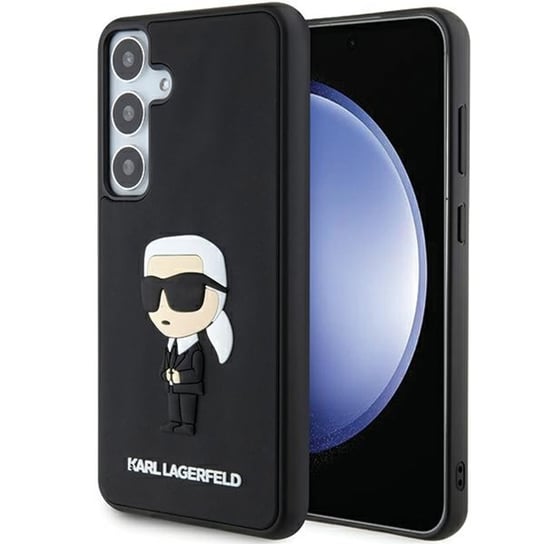 Karl Lagerfeld KLHCS24M3DRKINK S24+ S926 czarny/black hardcase 3D Rubber Ikonik Karl Lagerfeld