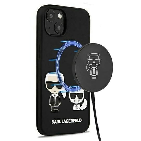 Karl Lagerfeld KLHMP13MSSKCK iPhone 13 6,1" hardcase czarny/black Silicone Karl & Choupette Magsafe Karl Lagerfeld