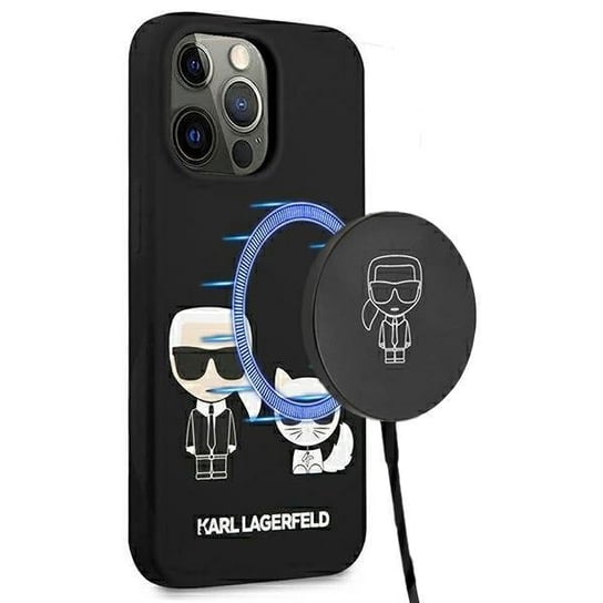 Karl Lagerfeld KLHMP13XSSKCK iPhone 13 Pro Max 6,7" hardcase czarny/black Silicone Karl & Choupette Magsafe Karl Lagerfeld