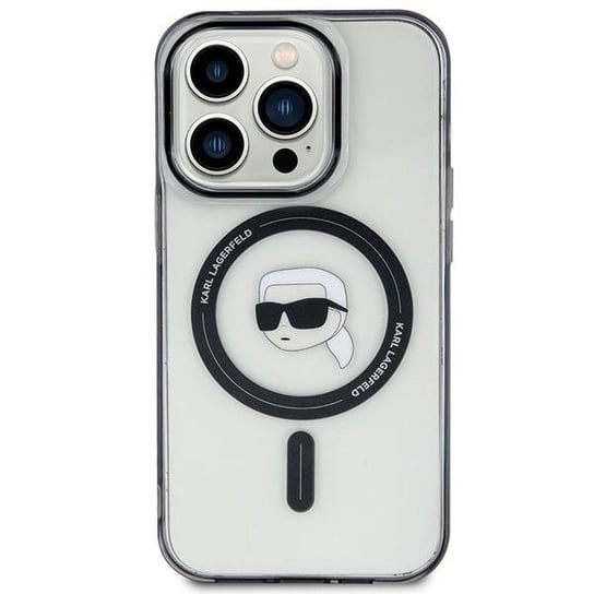 Karl Lagerfeld KLHMP15SHKHNOTK etui obudowa do iPhone 15 6.1" transparent hardcase IML Karl`s Head MagSafe Karl Lagerfeld