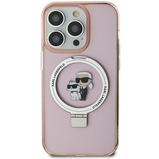 Karl Lagerfeld Klhmp15Shmrskcp Iphone 15 6.1" Różowy/Pink Hardcase Ring Stand Karl&Choupettte Magsafe Karl Lagerfeld