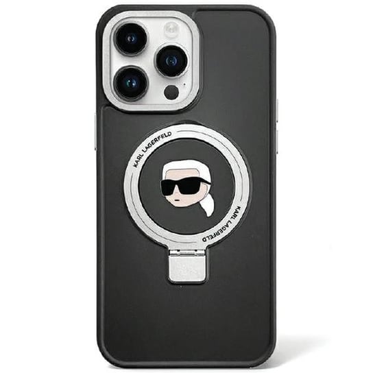 Karl Lagerfeld Klhmp15Xhmrskhk Iphone 15 Pro Max 6.7" Czarny/Black Hardcase Ring Stand Karl Head Magsafe Karl Lagerfeld