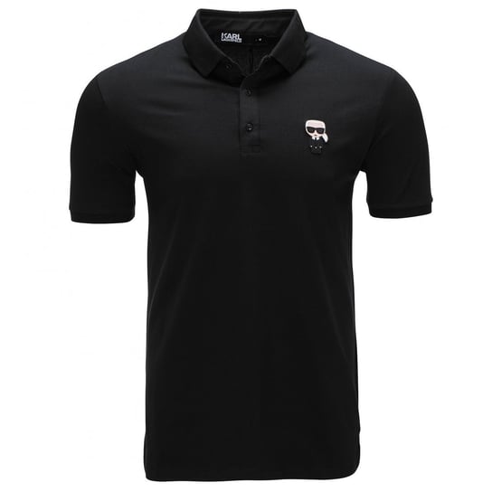 Karl Lagerfeld koszulka polo męska czarna klasyczna 745022-500221 S Karl Lagerfeld