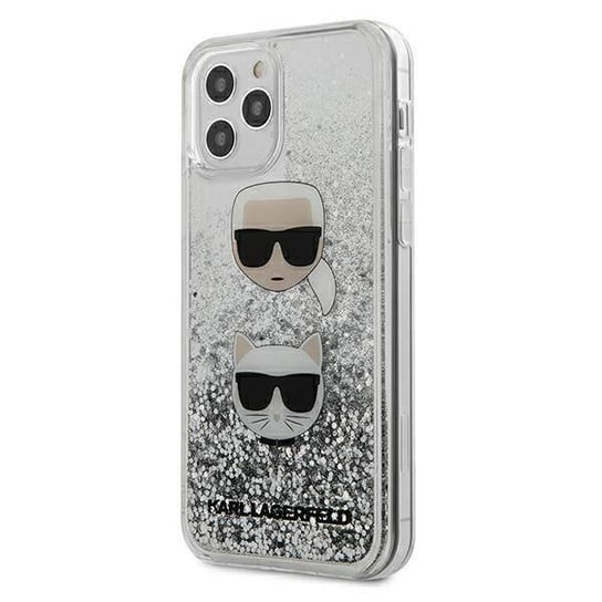 Karl Lagerfeld Liquid Glitter 2 Heads - Etui iPhone 12 Pro Max (srebrny) Karl Lagerfeld