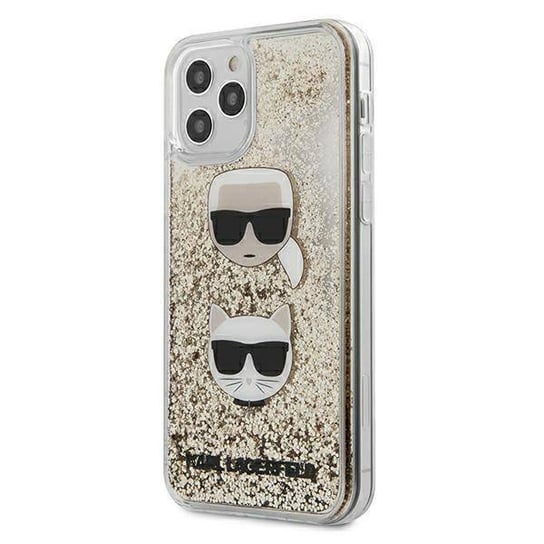 Karl Lagerfeld Liquid Glitter 2 Heads - Etui iPhone 12 Pro Max (złoty) Karl Lagerfeld