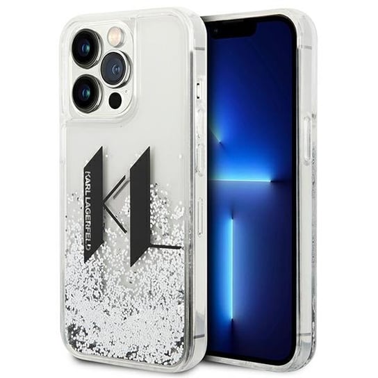 Karl Lagerfeld Liquid Glitter Big Logo Case – Etui iPhone 14 Pro (srebrny) Inne