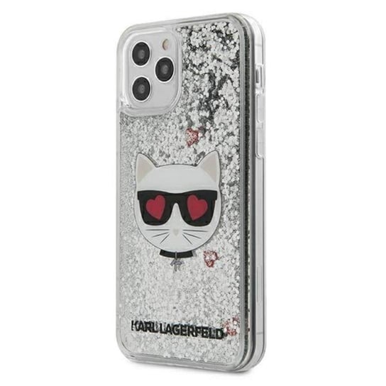 Karl Lagerfeld Liquid Glitter Choupette - Etui iPhone 12 Pro Max (srebrny) Karl Lagerfeld