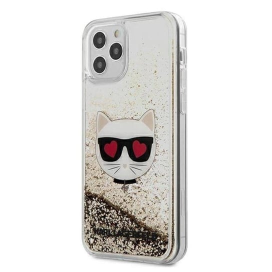 Karl Lagerfeld Liquid Glitter Choupette - Etui iPhone 12 Pro Max (złoty) Karl Lagerfeld