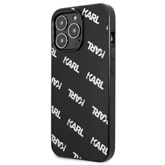 Karl Lagerfeld, Nakładka do iPhone 13 Pro KLHCP13LPULMBK3, czarna hard case Allover Logomania Karl Lagerfeld