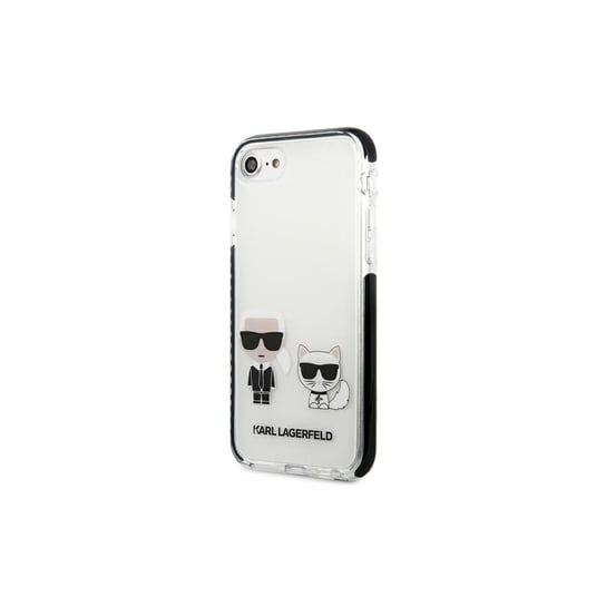 Karl Lagerfeld, Nakładka do iPhone 7, 8, SE 2020, SE 2022 KLHCI8TPEKCW hard case biały Saffiano Karl & Choupette Heads Karl Lagerfeld