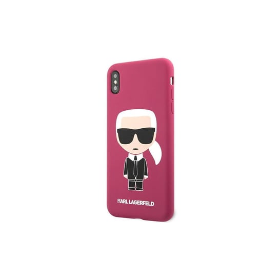 Karl Lagerfeld, Nakładka do iPhone X, XS KLHCPXSLFKFU hard case fuksja Silicone Iconic Karl Lagerfeld